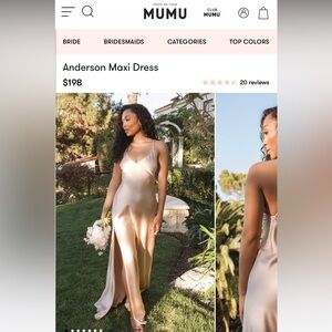 ShowMeYourMumu Anderson Maxi Dress Silk Champagne